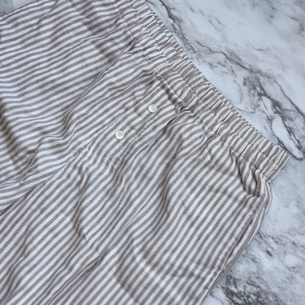 Striped Beige and White Pajama Pants